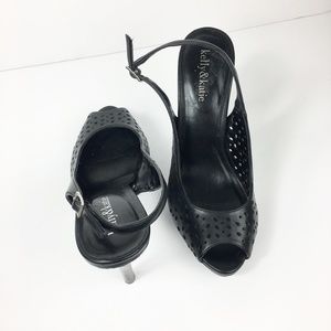 Kelly & Katie Black Slingback  Open Toe
